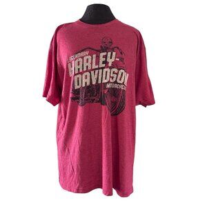 Harley Davidson T-Shirt Men’s XL Red Short Sleeve Biker Motorcycle Mad River OH